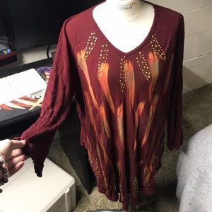 shirt/dress, maroon, long, size 3x/4x, greatergood